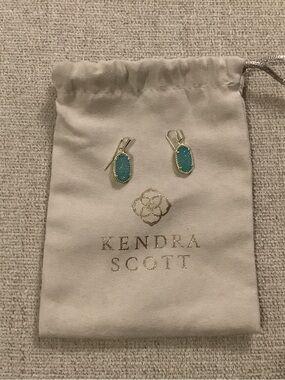 Kendra Scott Lee Gold Drop Earrings in Iridescent Drusy